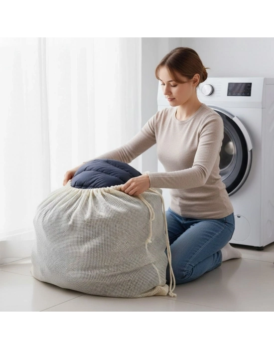 ®  Battal Boy 120x150 cm Mont ve perde Yıkama Filesi–Extra Büyük, Dayanıklı, Nefes Alabilir Çamaşır Koruma Torbası