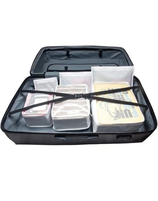Bavul İçi Düzenleyici Valiz  Organizer 6 Lı Set - Çizgili