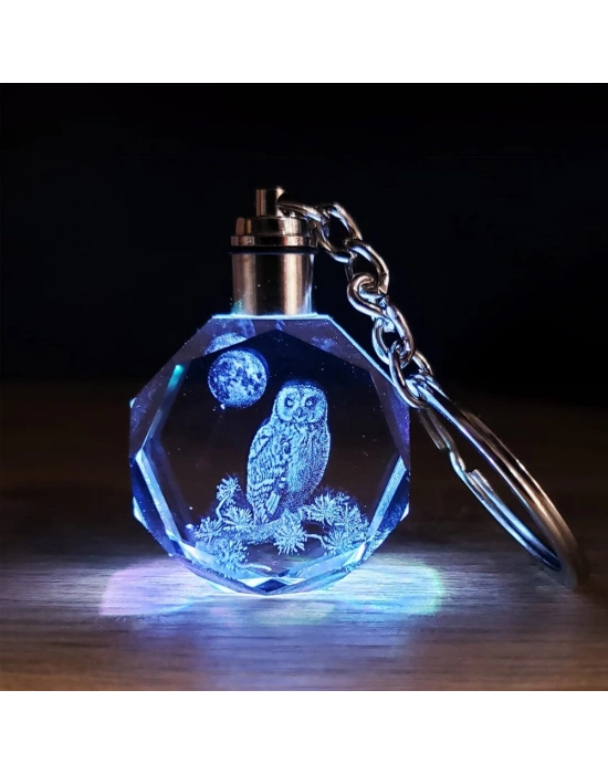 Baykuş Tasarımlı Işıklı Anahtarlık