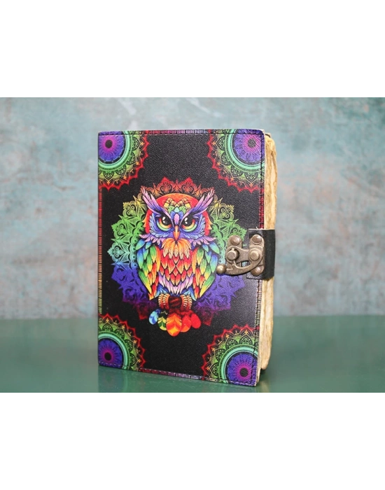 Baykuşlu Deri Defter Model 2