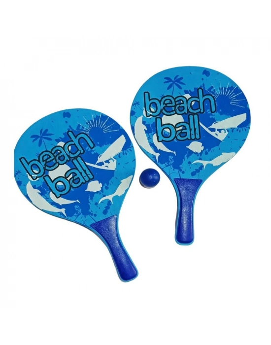 Beach Ball Tahta Raket - 3394 - Mavi