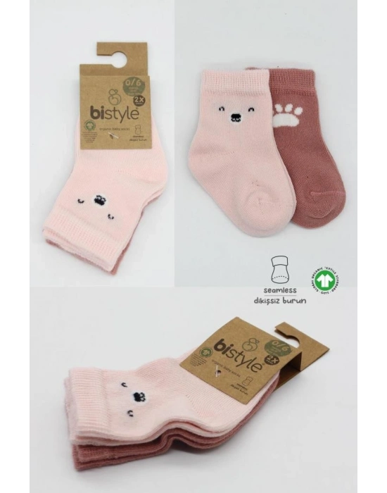 Bear Penye Soket Çorap 2Li BS10116 Pembe(ADET FİYATIDIR)