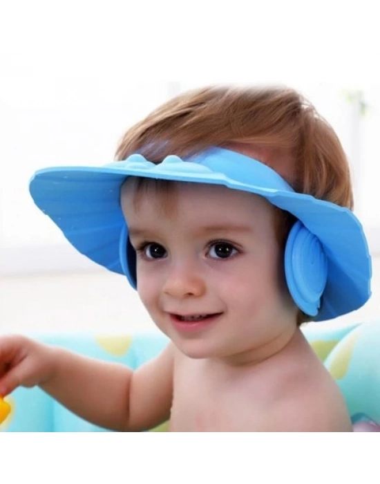 BEBEK BANYO ŞAPKASI DÜĞMELI KULAKLIKLI