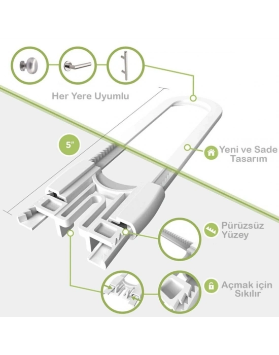 ®  Bebek Çocuk Çekmece ve Dolap Koruma Raylı Güvenlik Sistemi Emniyet Kilidi