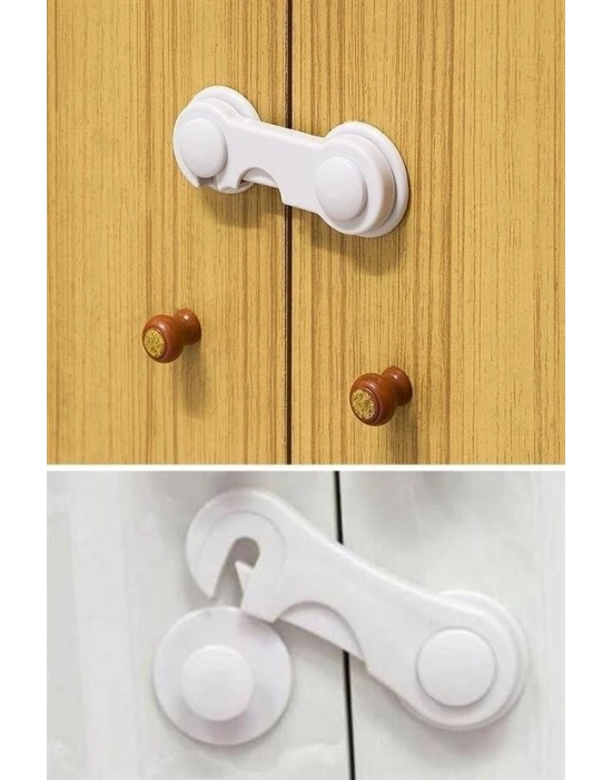 Bebek Çocuk Güvenliği Çekmece Ve Dolap İçin Kendiliğinde Yapışkanlı Vidasız Kapak Kilidi