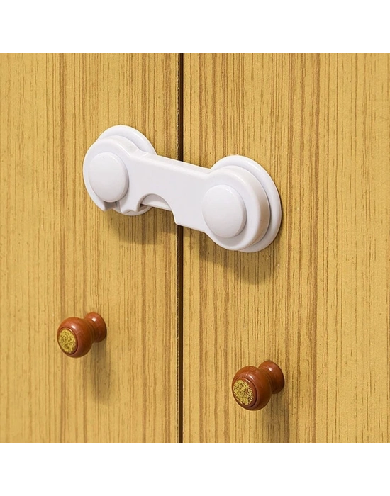 ®  Bebek Çocuk Güvenliği Çekmece ve Dolap İçin Kendiliğinde Yapışkanlı Vidasız Kapak Kilidi