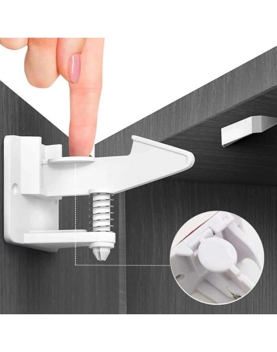 ®  Bebek Çocuk Güvenliği Korumalı Yapışkan Çekmece ve Dolap İçin Tutucu Gizli Güvenlik Kilidi