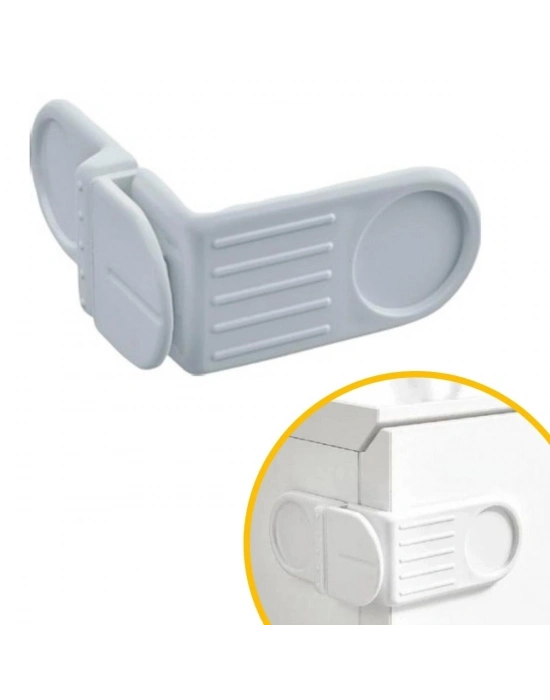 ®  Bebek Çocuk Güvenlik Çekmece ve Dolap İçin Kendiliğinde Yapışkanlı Vidasız Köşe Kapak Kilidi