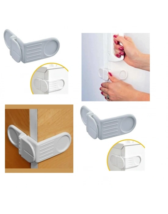 Bebek Çocuk Güvenlik Çekmece Ve Dolap İçin Kendiliğinde Yapışkanlı Vidasız Köşe Kapak Kilidi