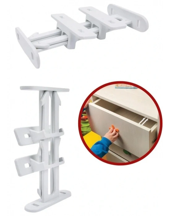 Bebek Çocuk Koruma Kilidi - Dolap Çekmece Kilidi Sürgülü Kilit