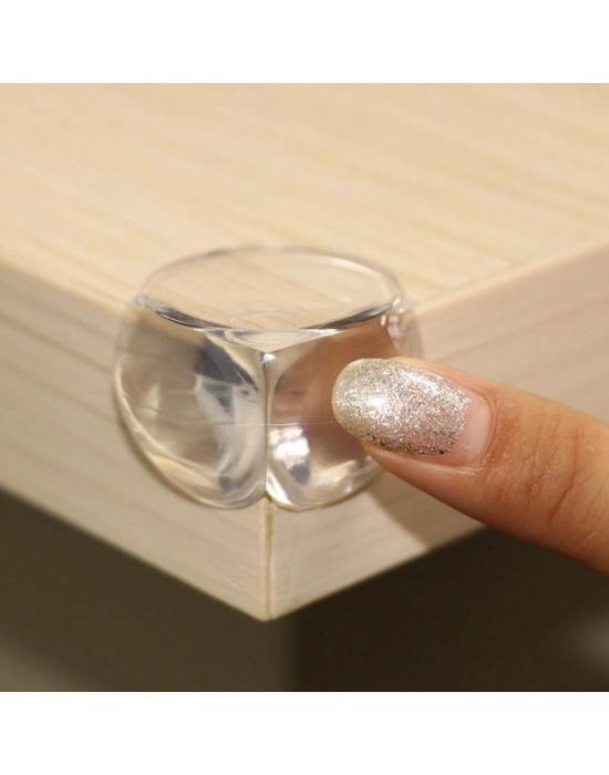 ®  Bebek Çocuk Yumuşak ve Esnek Dairesel Şeffaf Yapışkanlı Güvenlik Köşe Koruyucu (4 Adet)