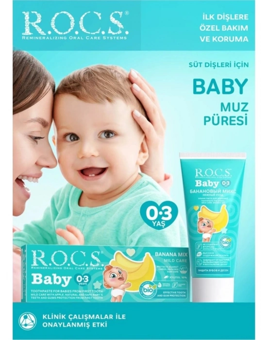 Bebek Diş Macunu Muz Püresi Tadında 0-3 Yaş 45 Gr