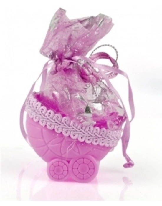 Bebek Mevlüt Şekeri - Pembe Bebek Arabası