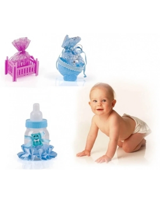 Bebek Mevlüt Şekeri - Pembe Bebek Arabası