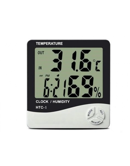 ®  Bebek Odası Masaüstü Dijital Termometre Nem Ölçer Higrometre Saat