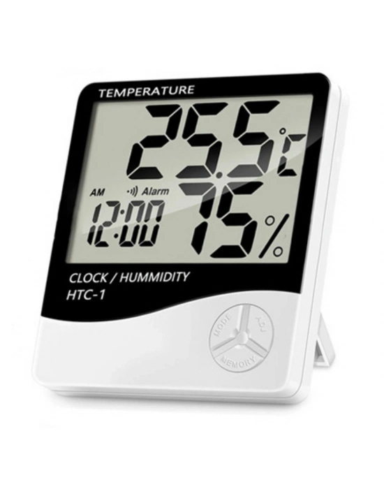 ®  Bebek Odası Masaüstü Dijital Termometre Nem Ölçer Higrometre Saat