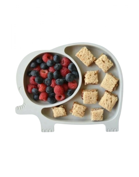 ®  Bebek ve Çocuk için Sevimli Fil Model Desenli Yemek Bebek Mama Kabı Bölmeli Tabak