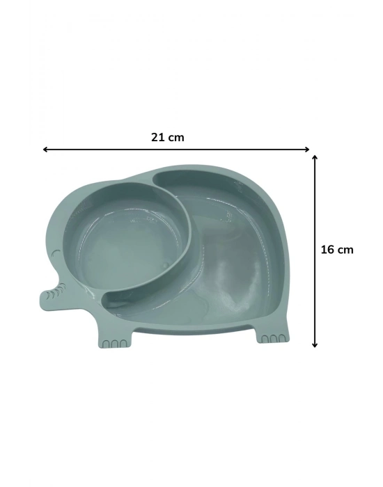 ®  Bebek ve Çocuk için Sevimli Fil Model Desenli Yemek Bebek Mama Kabı Bölmeli Tabak