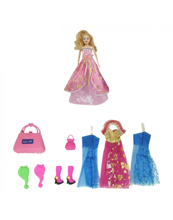 Bebek Yedek Elbiseli Ve Aksesuarlı - 1115-21 - Açık Pembe