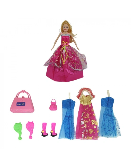 Bebek Yedek Elbiseli Ve Aksesuarlı - 1115-21 - Pembe