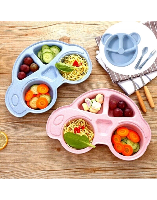 ®  Bebekler İçin Araba Şeklinde Sevimli Mama Tabağı Çocuk Tabldot