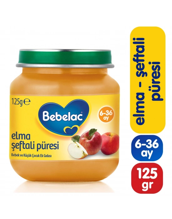 Bebelac Elma Şeftali Püresi Kavanoz Maması 125 Gr