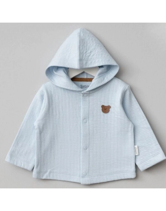 Bebitof Kapüşonlu Bebek Hırka 80153 Koyu Mavi