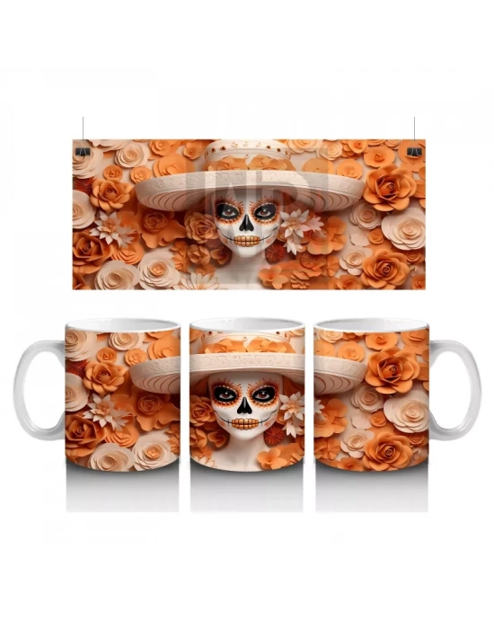 Bej ve Karamel Tonlarında Şapkalı Ruh – Hediyelik Kahve Kupası