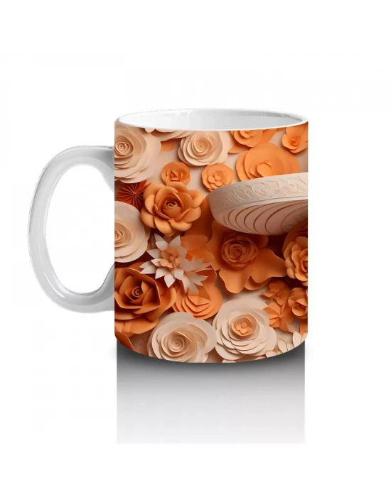 Bej ve Karamel Tonlarında Şapkalı Ruh – Hediyelik Kahve Kupası