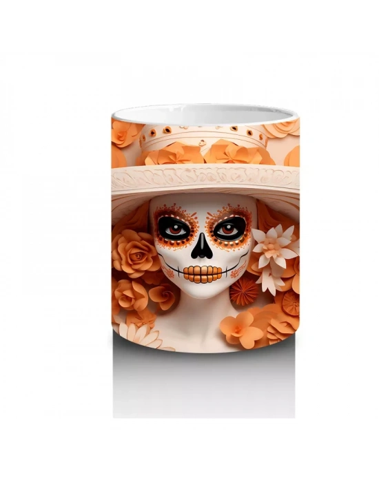 Bej ve Karamel Tonlarında Şapkalı Ruh – Hediyelik Kahve Kupası