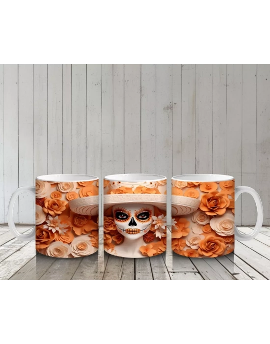 Bej ve Karamel Tonlarında Şapkalı Ruh – Hediyelik Kahve Kupası