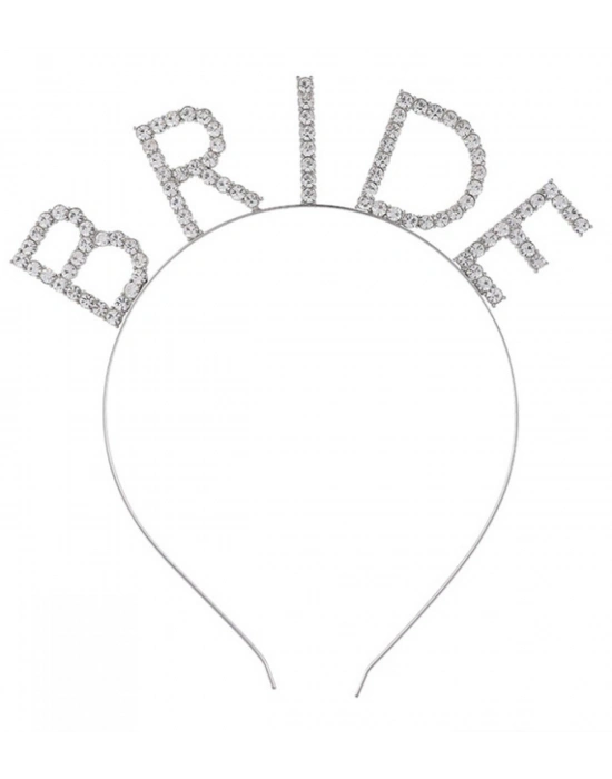 Bekarlığa Veda Kristal Taşlı Gümüş Bride Tacı