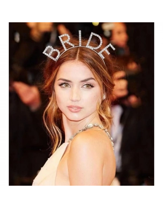 Bekarlığa Veda Kristal Taşlı Gümüş Bride Tacı