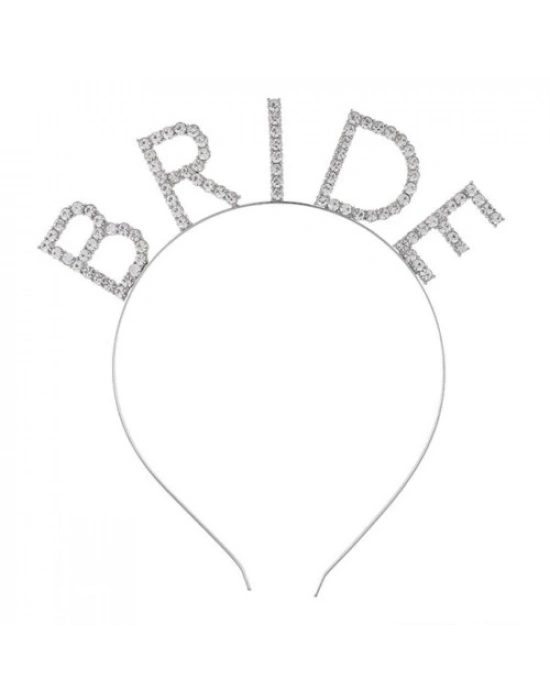 Bekarlığa Veda Kristal Taşlı Gümüş Bride Tacı