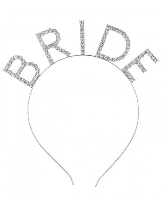 Bekarlığa Veda Kristal Taşlı Gümüş Bride Tacı