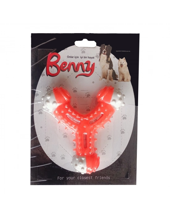 Benny Diş Kaşıma Köpek Oyuncağı Çatal 11 cm Turuncu