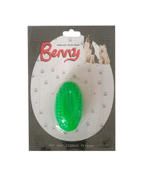 Benny Köpek Oyuncağı Sert Elips Top 8 x 4.5 cm Yeşil