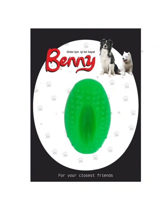 Benny Köpek Oyuncağı Sert Elips Top 8 x 4.5 cm Yeşil