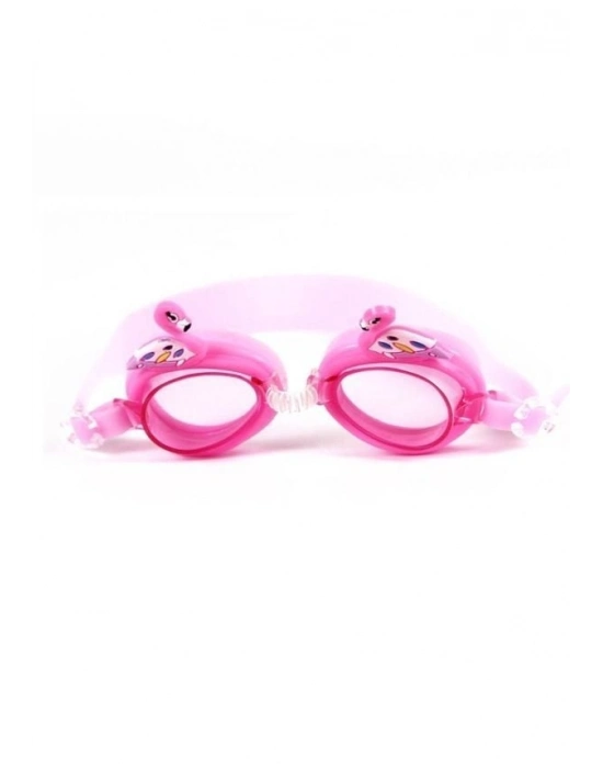 BERMUDAKarikatür Su Geçirmez Anti-Sis Yüksek Çözünürlüklü Çocuk Yüzme Gözlükleri Pembe Yunus