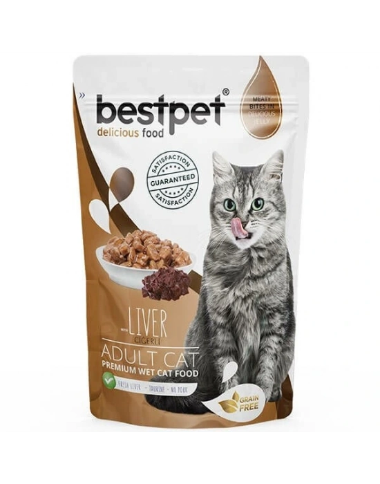 BestPet Adult Jelly Pouch Ciğerli Yaş Kedi Maması 1 Adet 85 Gr