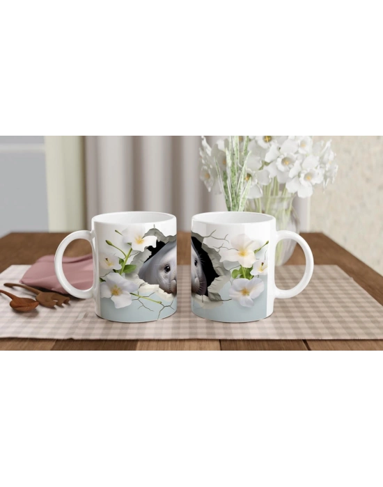 Beton Delikten Bakan Sevimli Fok Temalı Su Altı Kupa Bardak