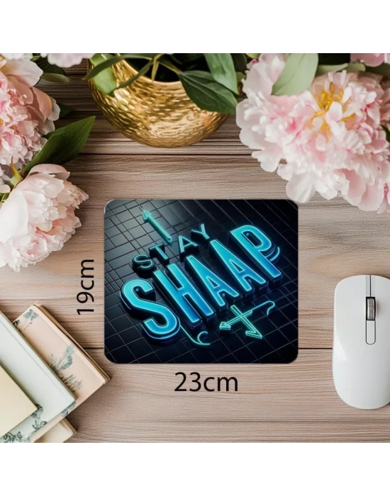 Beton Duvar Üzeri Pembe Turuncu Neon Mouse Pad - 19x23 cm 2 mm Dikdörtgen İthal Baskılı Mouse Pad