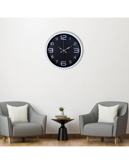 Beyaz 40 Cm Metal Modern Duvar Saati