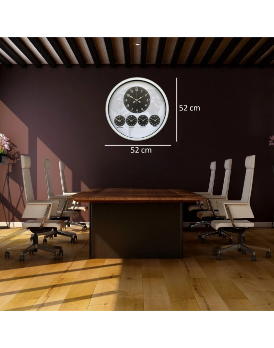® Beyaz 52 Cm Zarif Dünya Saati