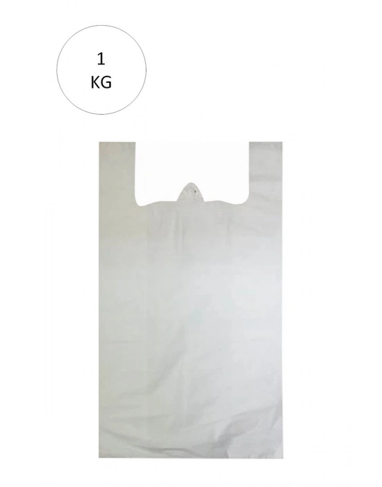 Beyaz Atlet Poşet Mini Boy 20x34 cm Takriben 235 Adet 1 Kg
