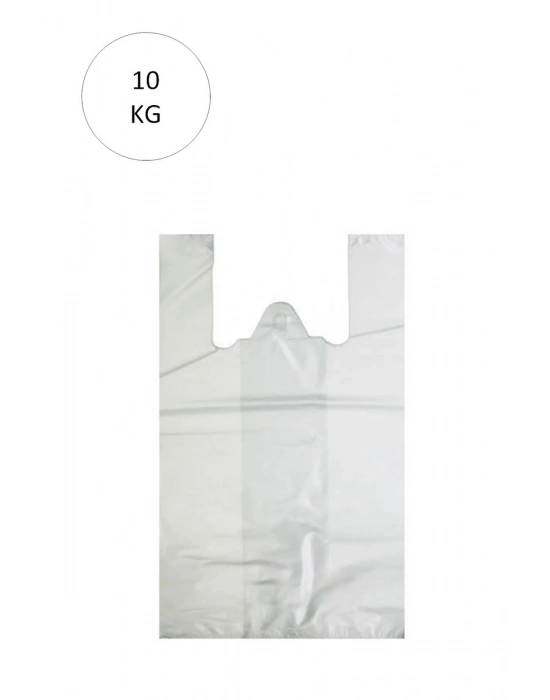 Beyaz Atlet Poşet Orta Boy 29x50 cm Takriben 850 Adet 10 Kg