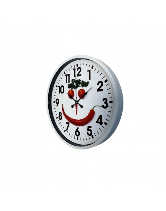 Beyaz Chef Smile 36 Cm Duvar Saati