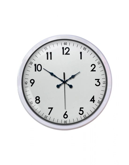 ® Beyaz Dekoratif Stil 52 Cm Metal Duvar Saati