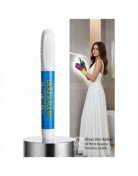 ® Beyaz Derz Kalemi - Seramik Arası Rötüş Kalemi - 60mt Kapasiteli Profesyonel Beyazlatıcı
