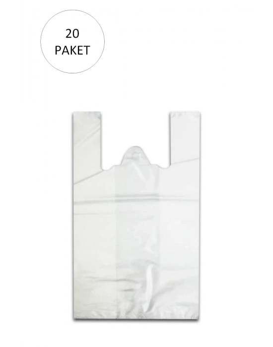 Beyaz Hışır Atlet Poşet Mini Boy 22x31 cm 20 Paket Takriben 10.000 Adet